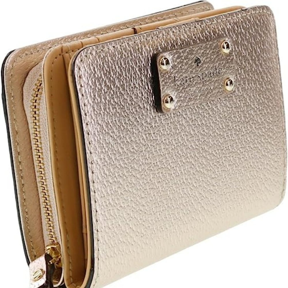 Kate Spade Cara Wellesley Leather Wallet Clutch WLRU1745 Rose Gold - nearly new